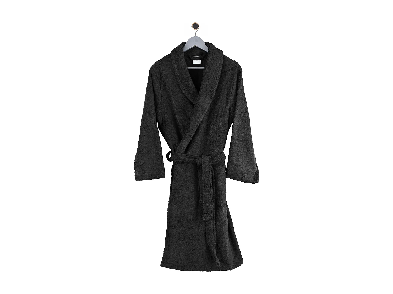 Peignoir col châle adulte PURE coton L noir