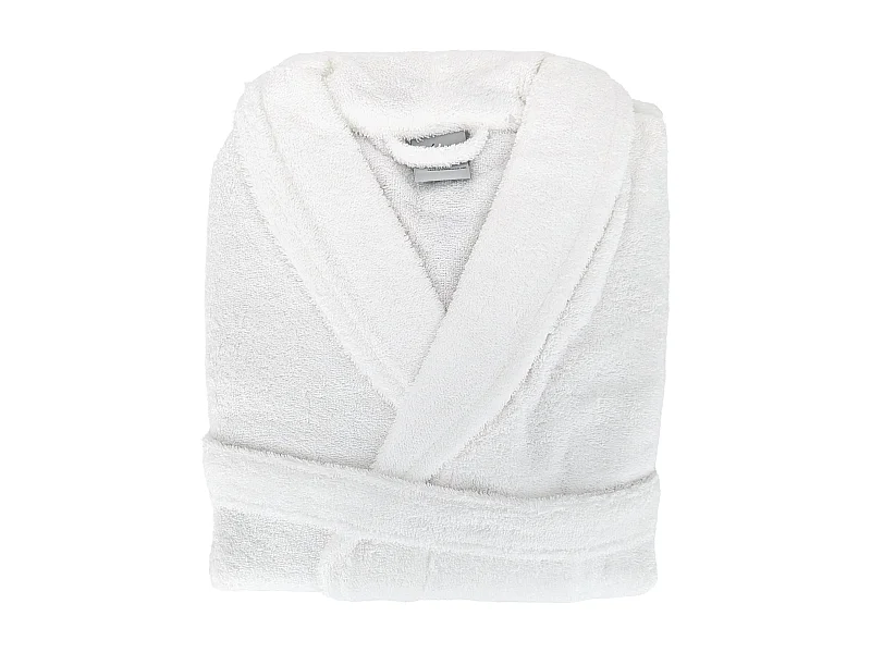 Peignoir col châle adulte PURE coton L blanc