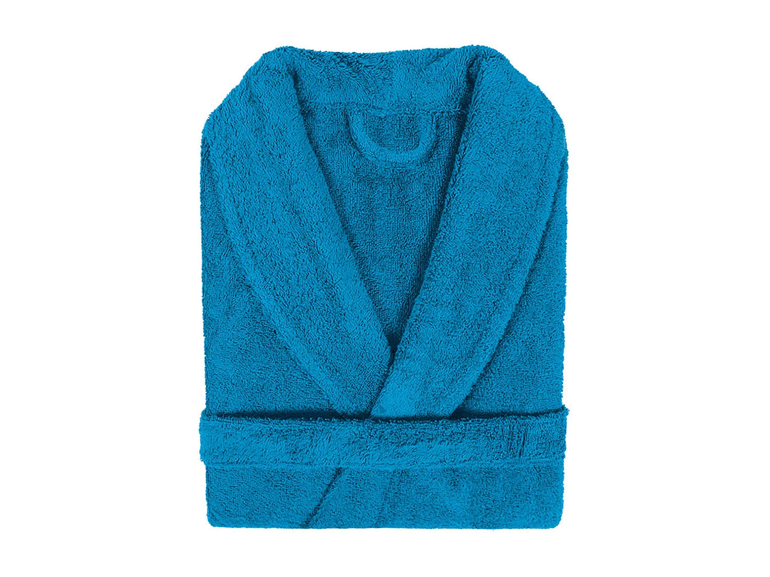 Peignoir col châle adulte PURE coton L bleu turquoise