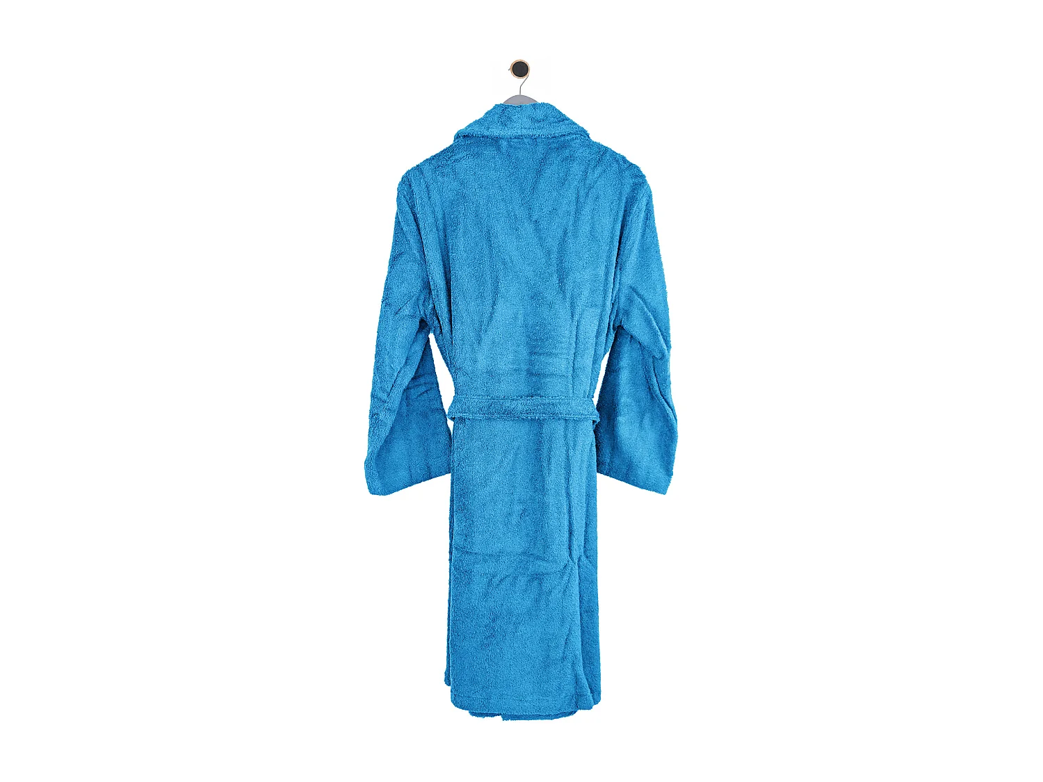 Peignoir col châle adulte PURE coton L bleu turquoise