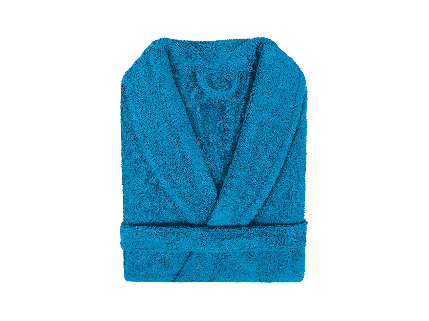 Peignoir col châle adulte PURE coton L bleu turquoise
