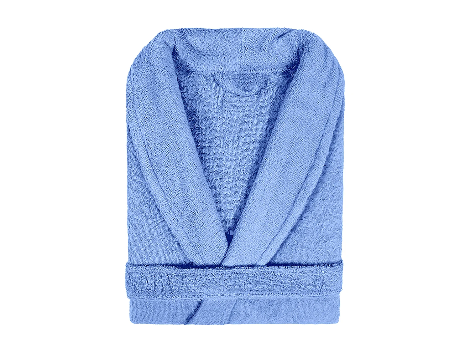 Peignoir col châle adulte PURE coton L bleu mer
