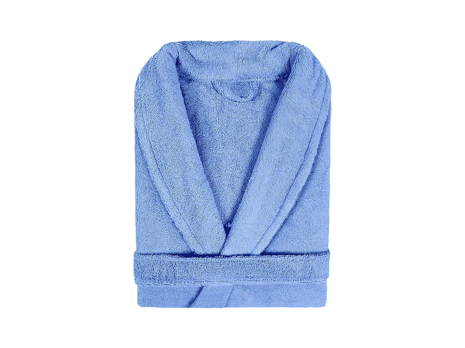 Peignoir col châle adulte PURE coton L bleu mer