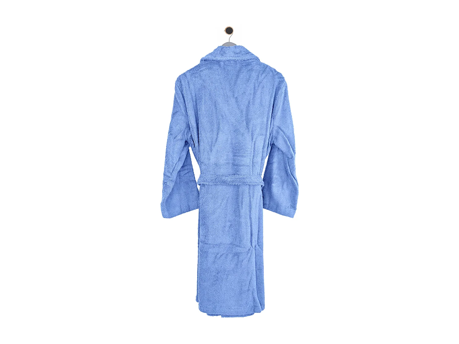 Peignoir col châle adulte PURE coton L bleu mer