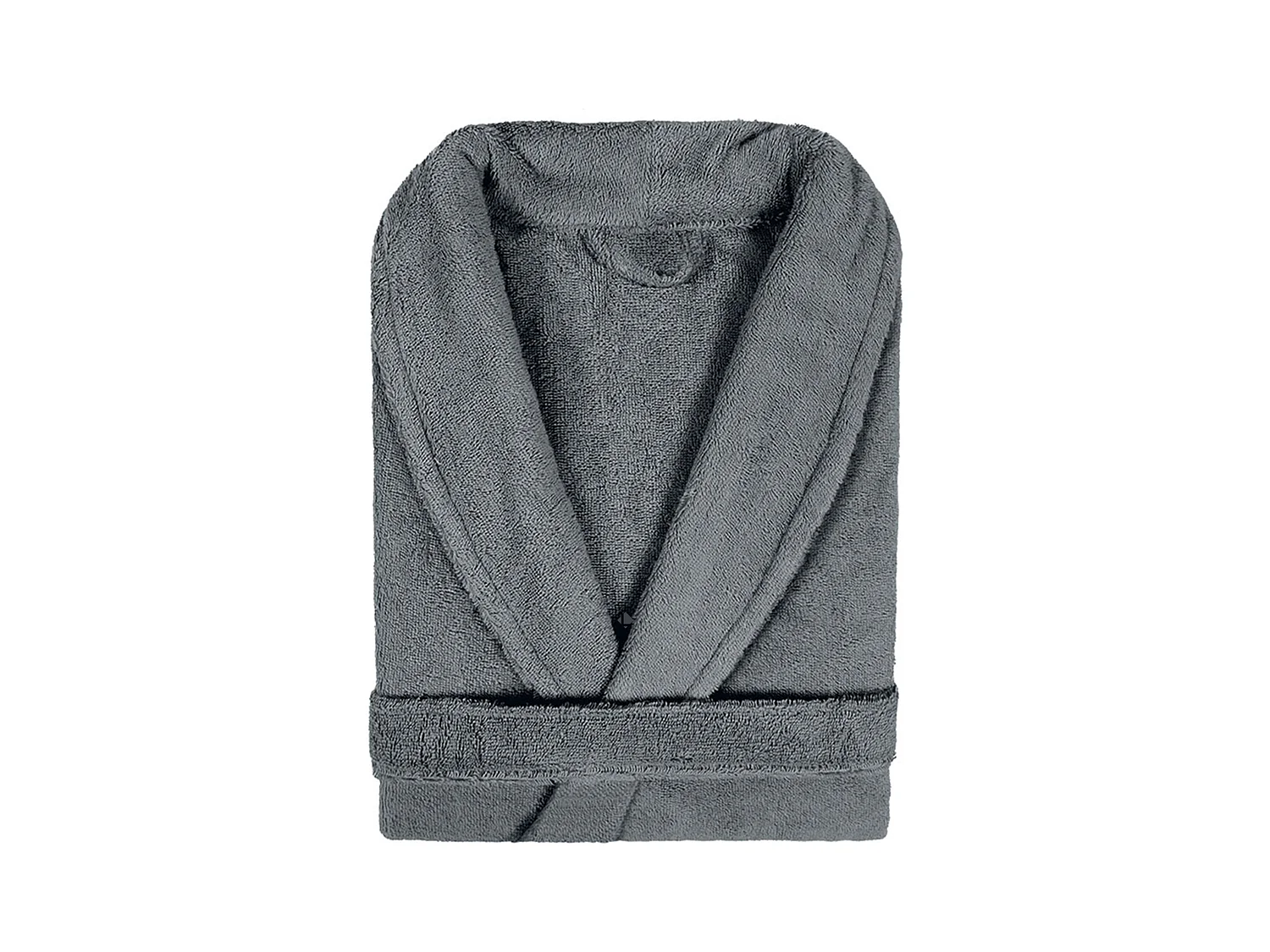 Peignoir col châle adulte PURE coton L gris anthracite