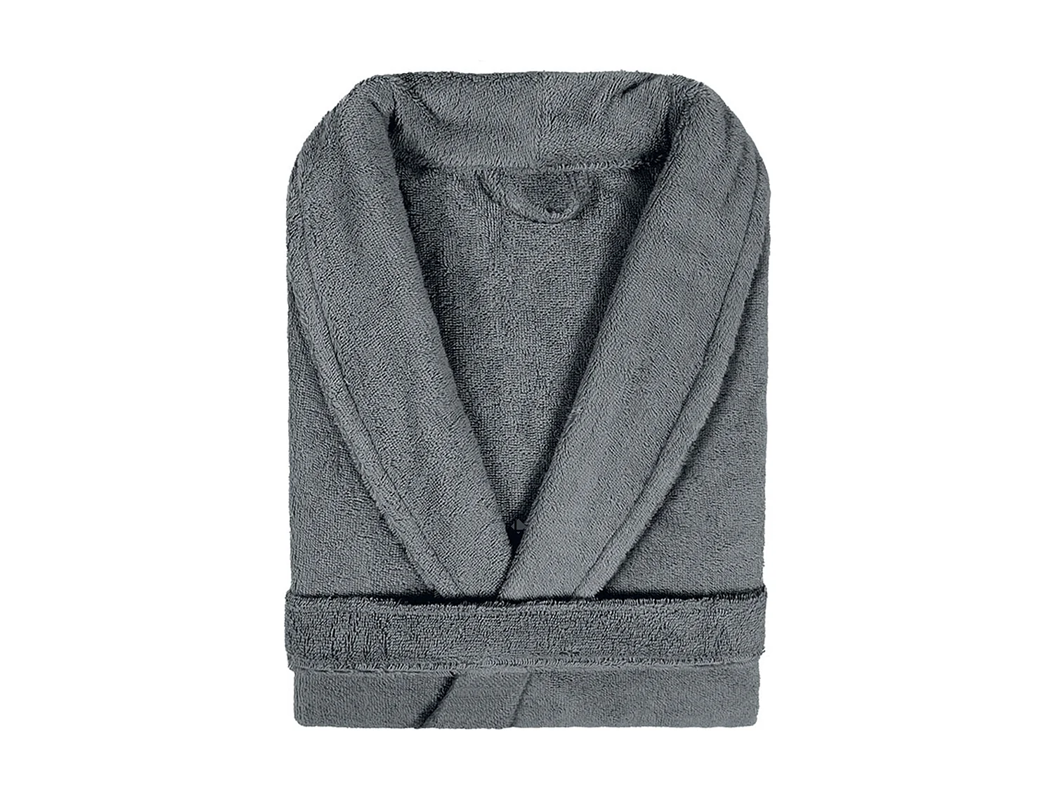 Peignoir col châle adulte PURE coton L gris anthracite