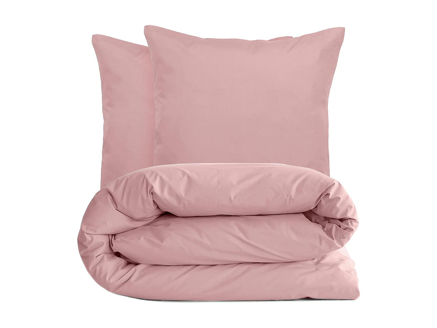Parure de lit 280x240 cm et taie 65x65 cm percale MANOIR Rose