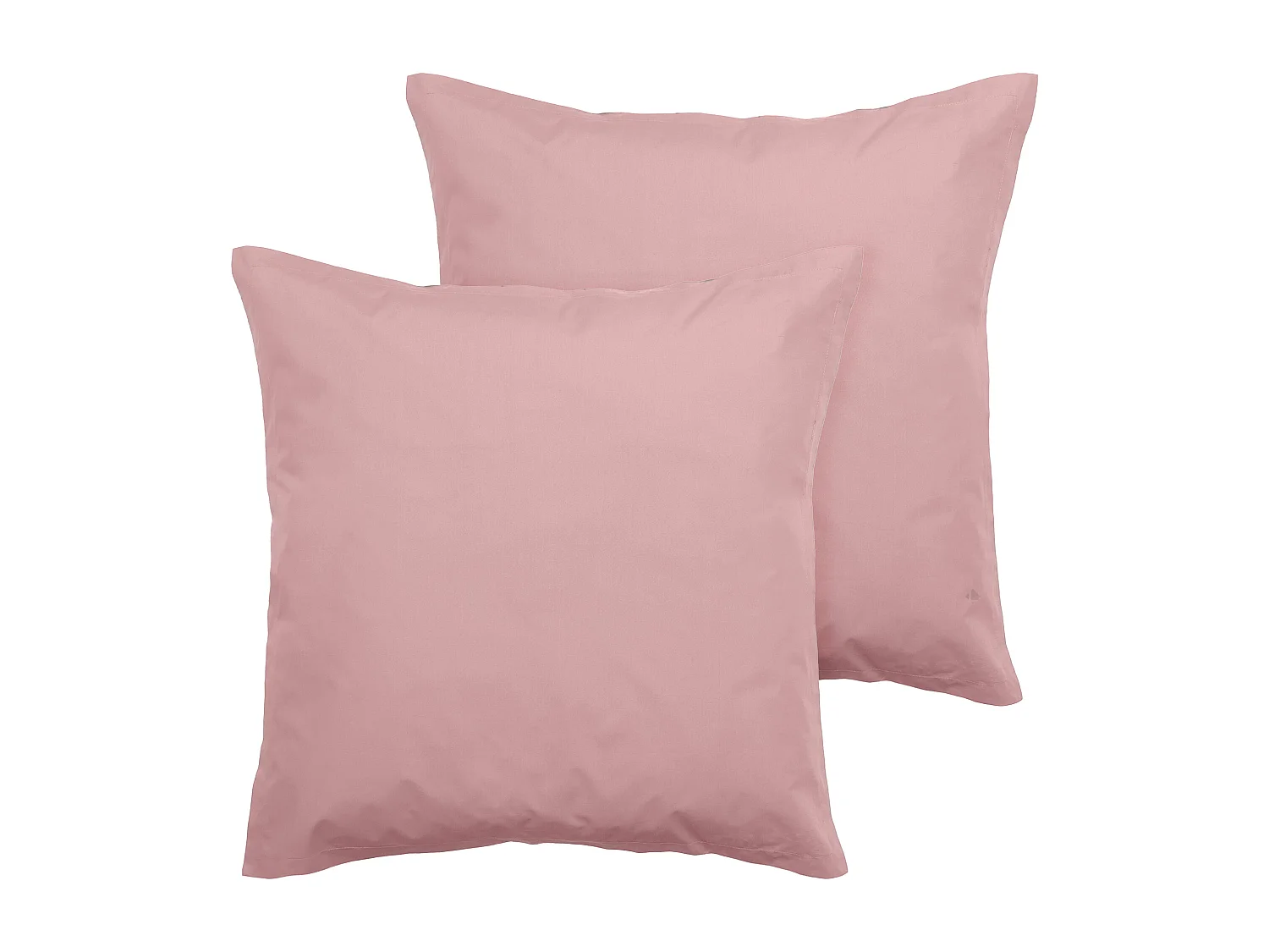 Parure de lit 280x240 cm et taie 65x65 cm percale MANOIR Rose