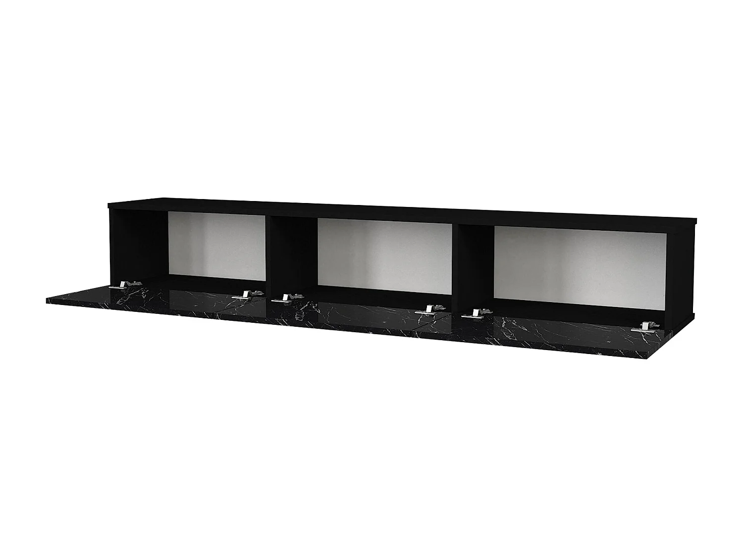 TV Lowboard Hängend Damla Schwarz Marmor (Marmor Optik)