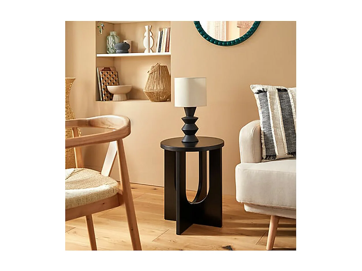 Table d'Appoint Design "Bloom" 50cm Noir