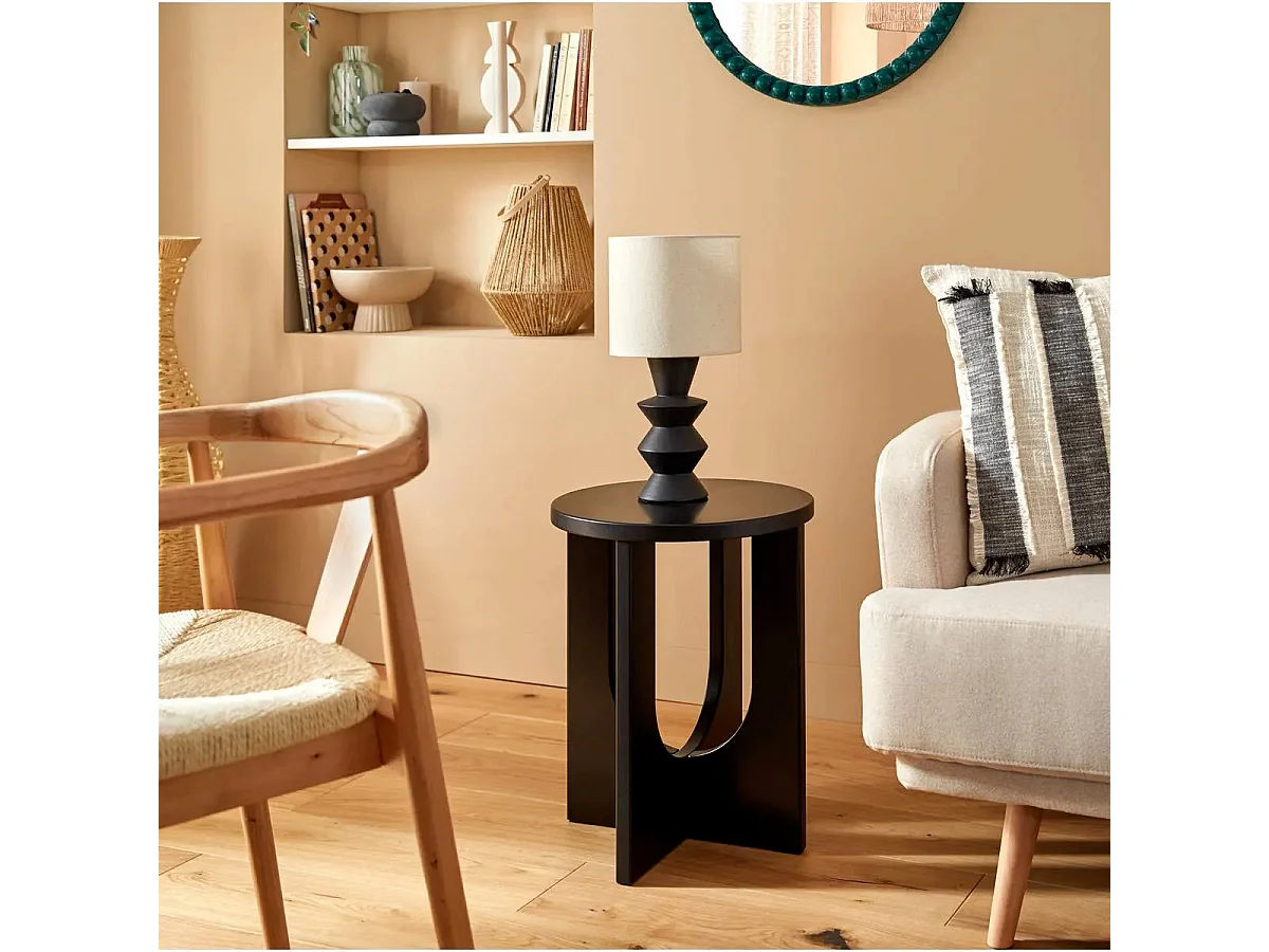 Table d'Appoint Design "Bloom" 50cm Noir