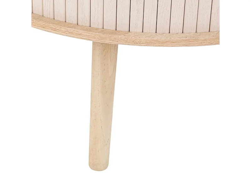 Table basse ronde 2 portes coulissantes D. 60 x H. 40.7 cm