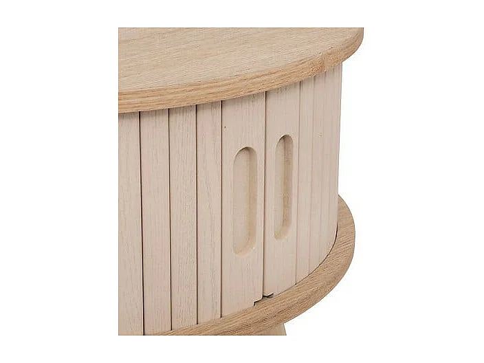 Table basse ronde 2 portes coulissantes D. 60 x H. 40.7 cm