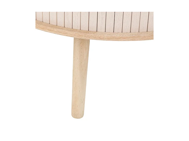 Table basse ronde 2 portes coulissantes D. 60 x H. 40.7 cm