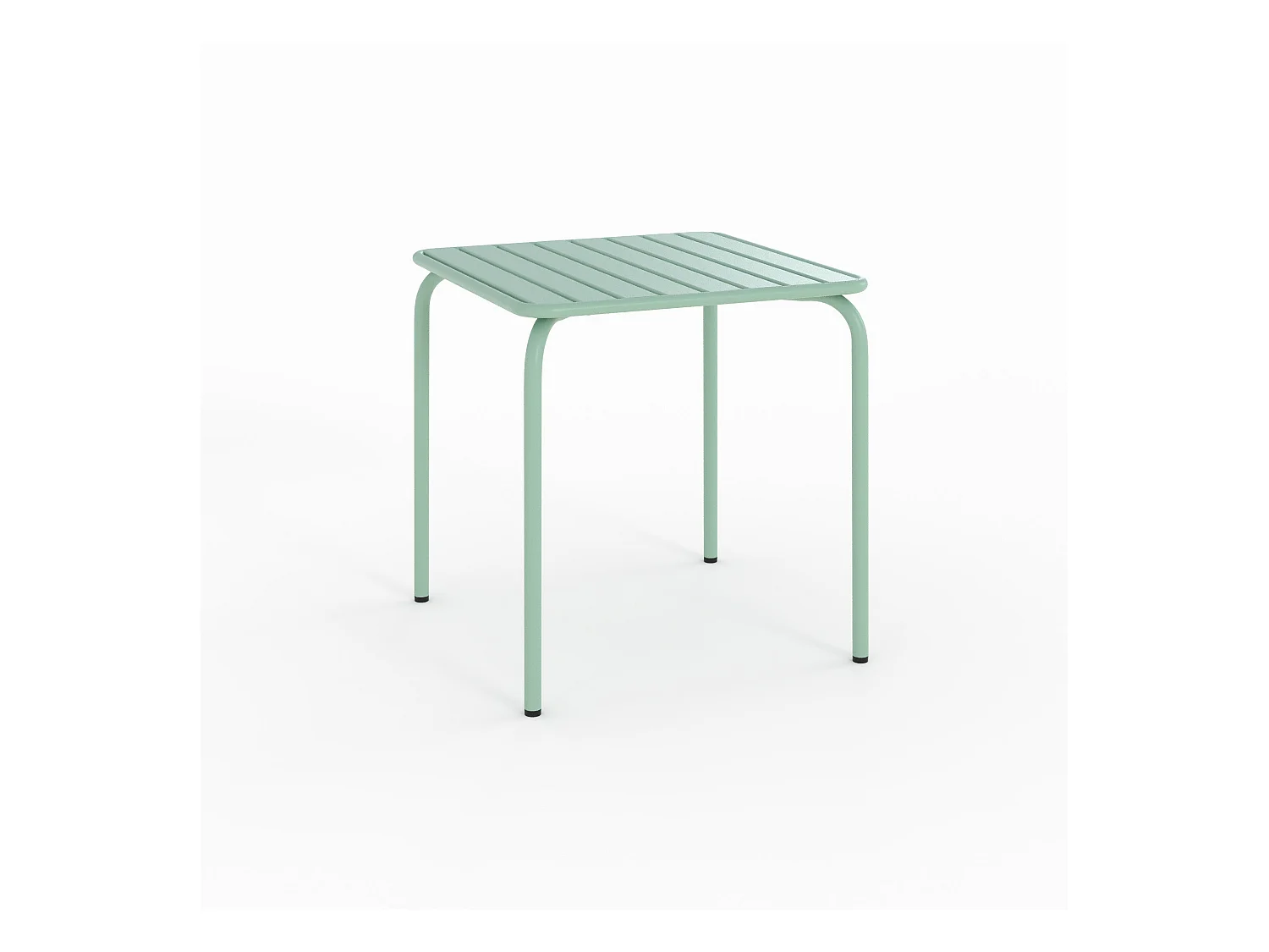 Mesa de jardín cuadrada de metal verde claro - Yumi