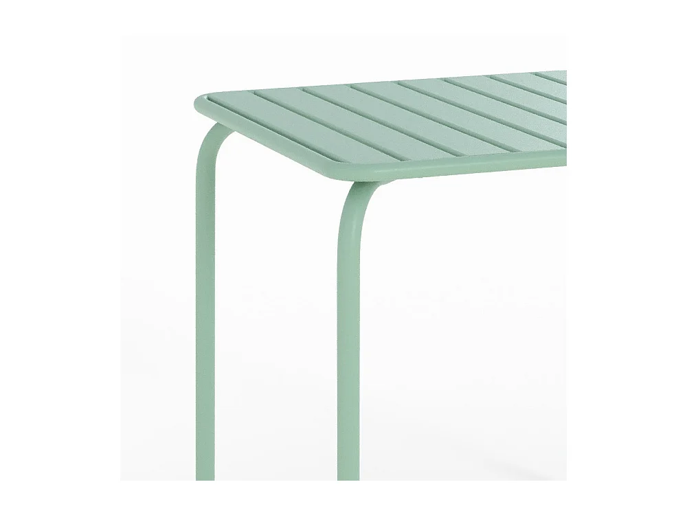 Mesa de jardín cuadrada de metal verde claro - Yumi