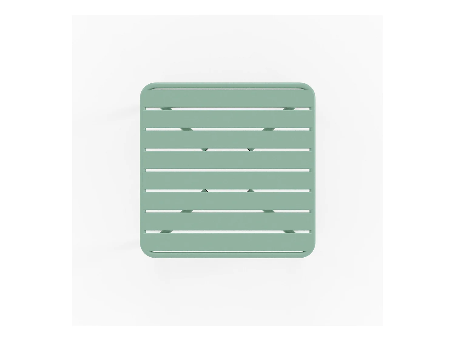 Mesa de jardín cuadrada de metal verde claro - Yumi