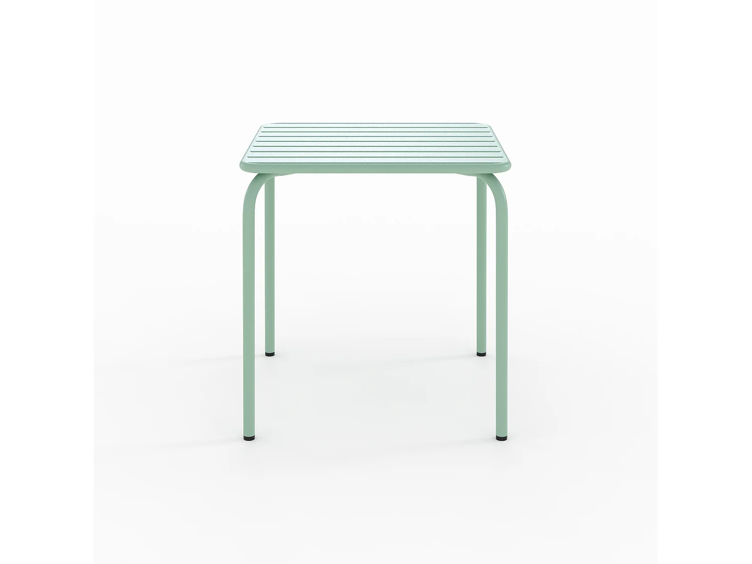 Mesa de jardín cuadrada de metal verde claro para 4 personas - Yumi