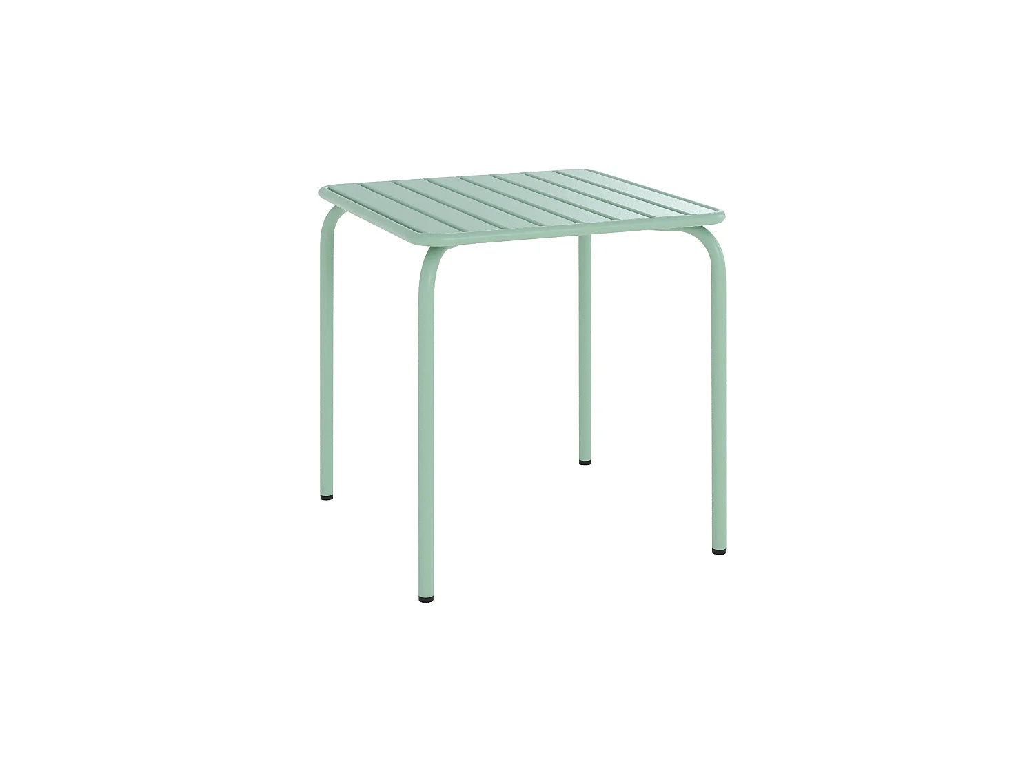 Mesa de jardín cuadrada de metal verde claro para 4 personas - Yumi