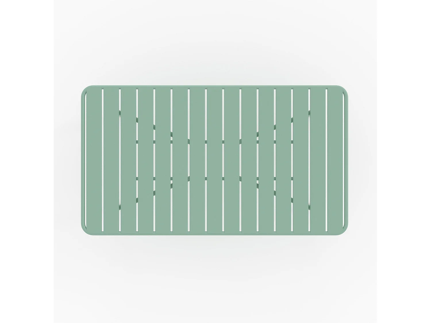 Mesa de jardín de metal verde claro para 6 personas - Yumi