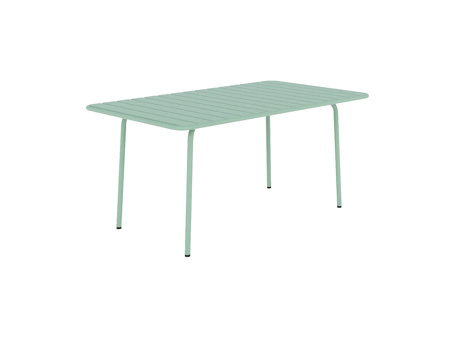 Table de jardin en métal vert clair 6 personnes - Yumi