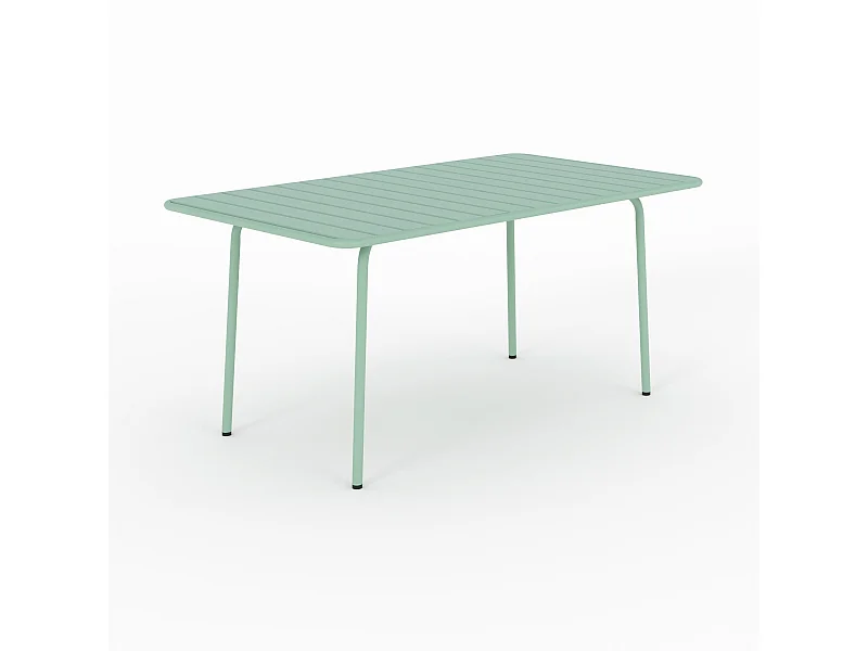 Mesa de jardín de metal verde claro para 6 personas - Yumi