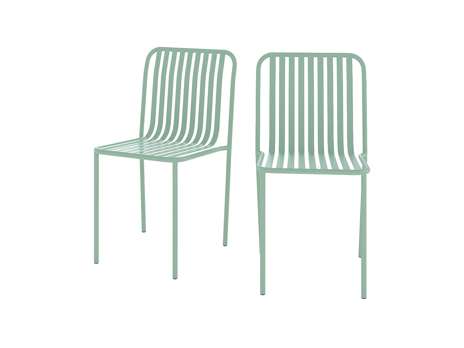 Set di 2 sedie da giardino in metallo verde chiaro - Yumi