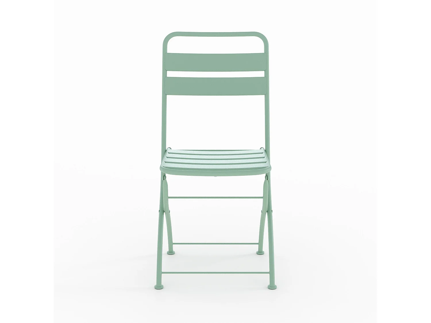 Set di 2 sedie da giardino in metallo verde chiaro, pieghevoli - Yumi