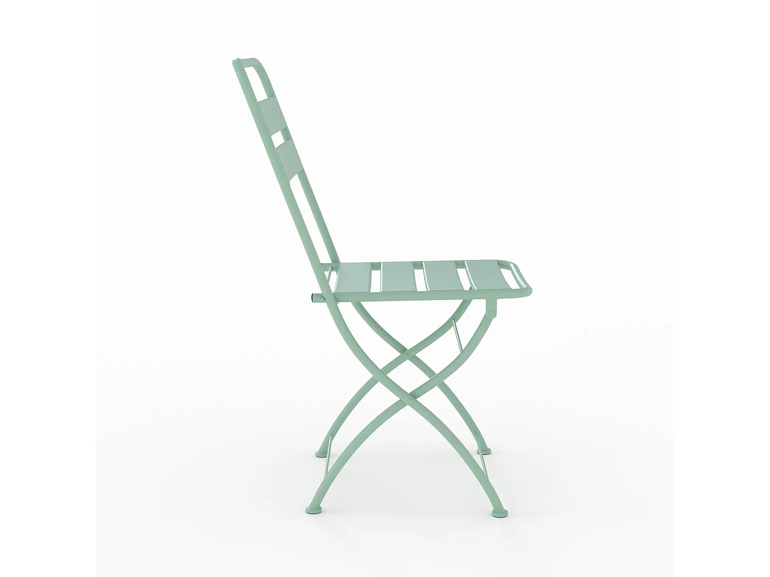 Set di 2 sedie da giardino in metallo verde chiaro, pieghevoli - Yumi