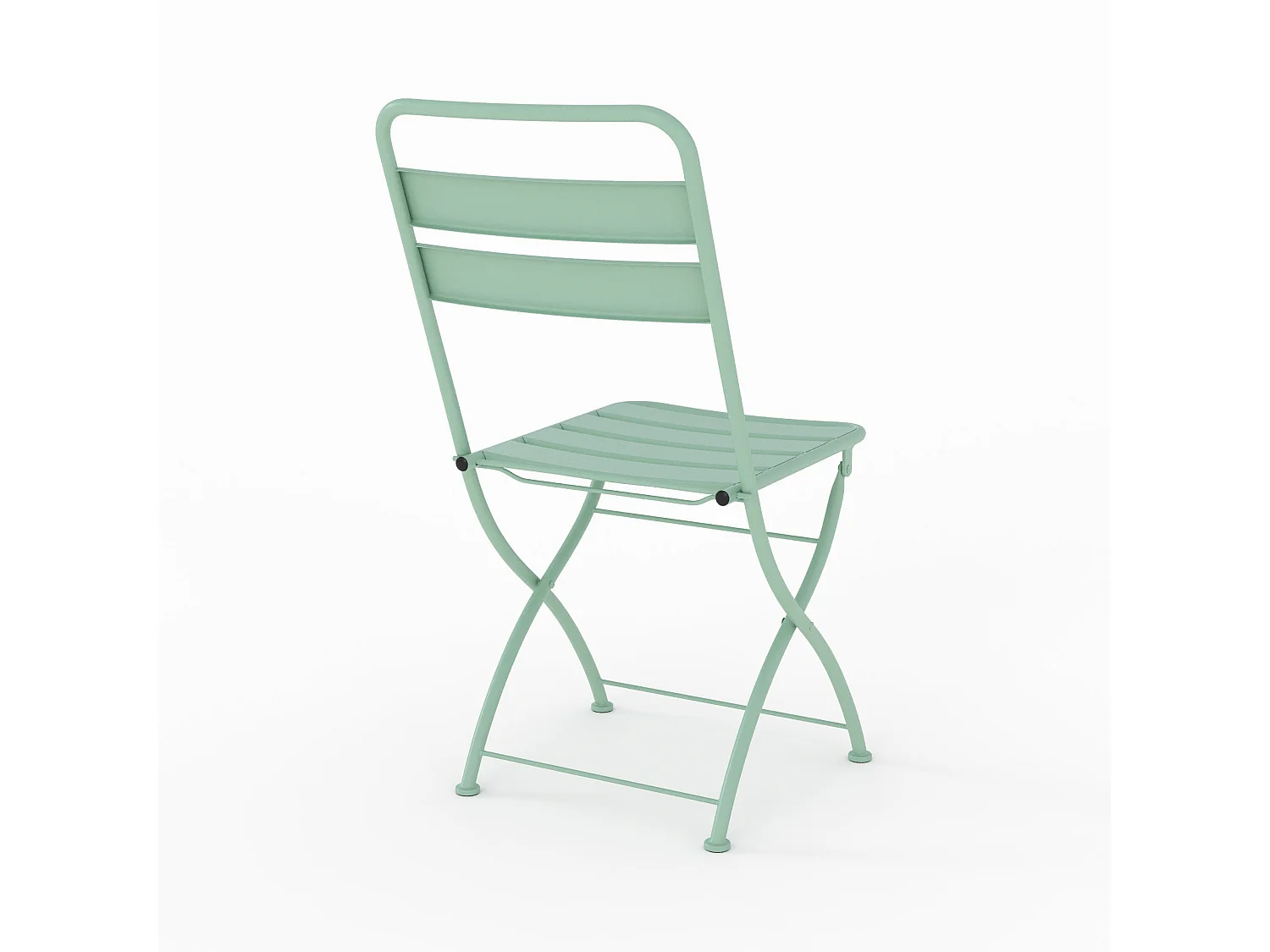 Set di 2 sedie da giardino in metallo verde chiaro, pieghevoli - Yumi