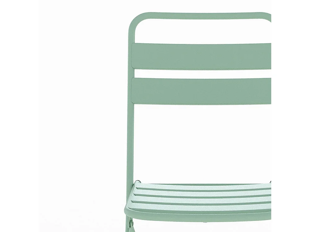Set di 2 sedie da giardino in metallo verde chiaro, pieghevoli - Yumi