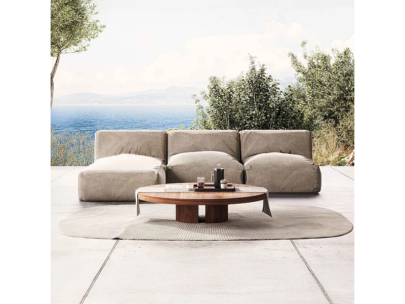 Salon de jardin modulable 3 places beige - Mixi