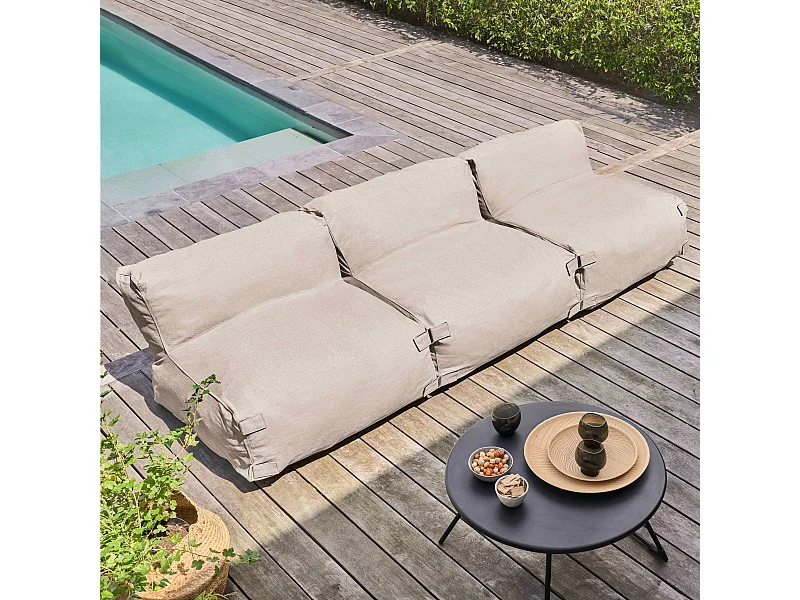 Salon de jardin modulable 3 places beige - Mixi
