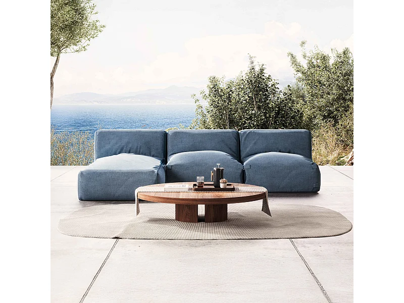 Salon de jardin modulable 3 places bleu pacific - Mixi