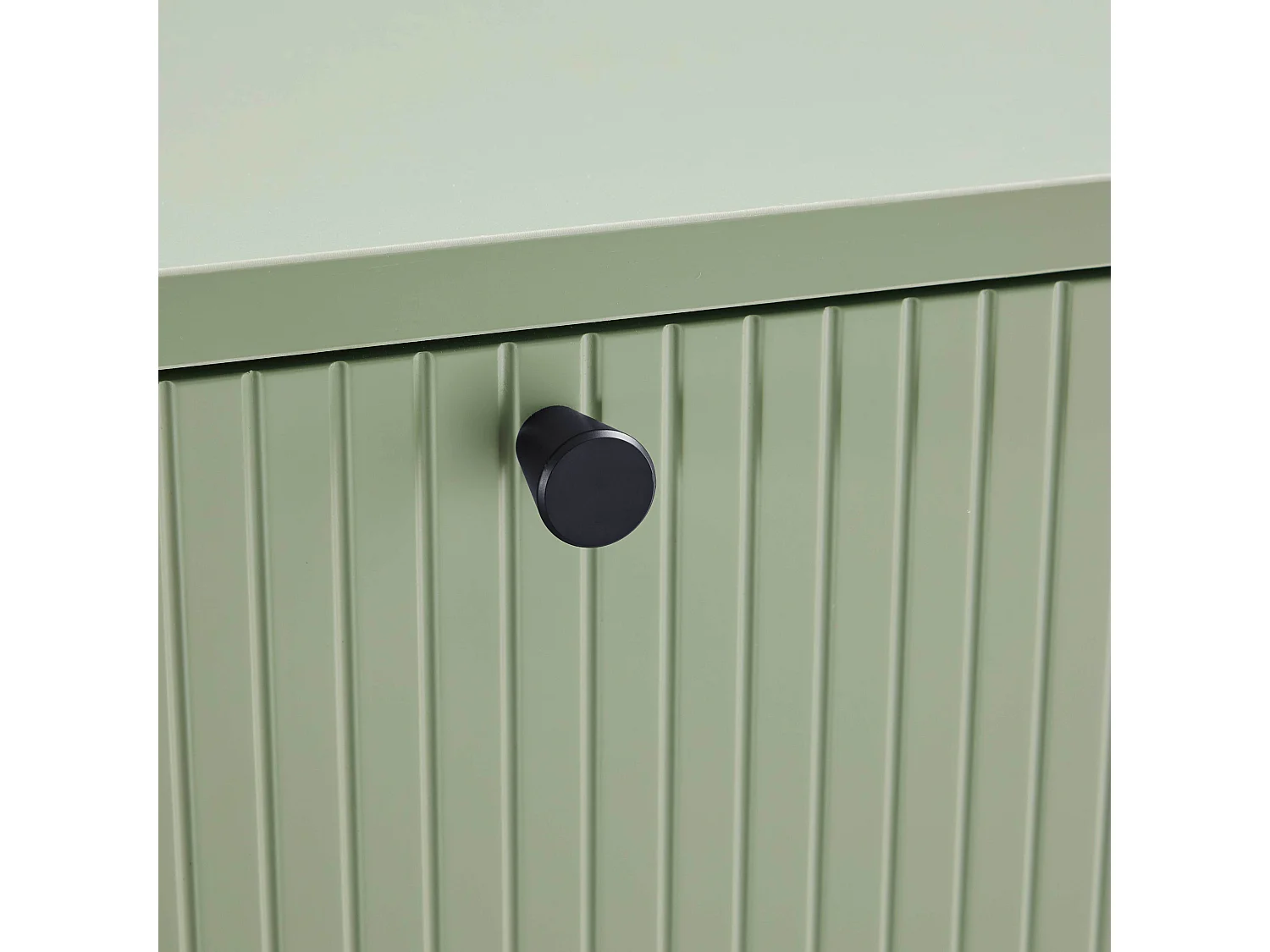 Buffet 2 portes et 3 tiroirs décor mélaminé 150 cm vert sauge