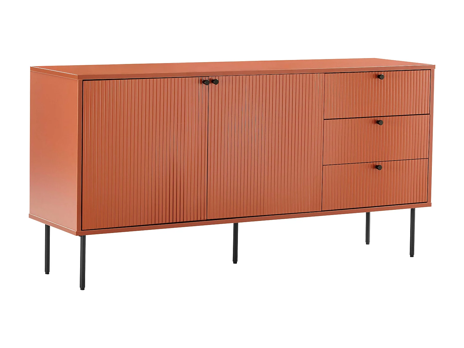 Dressoir 2 deuren en 3 laden melamine decor 150 cm oranje