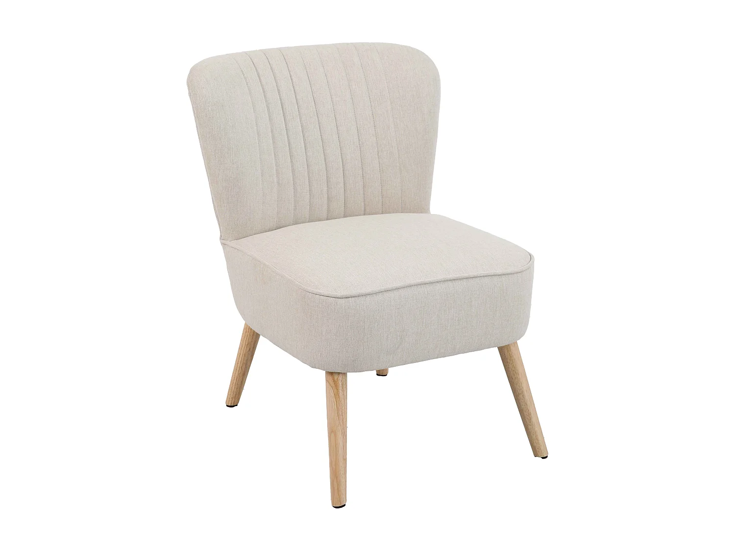 Lot de 2 fauteuils style crapaud en tissu beige