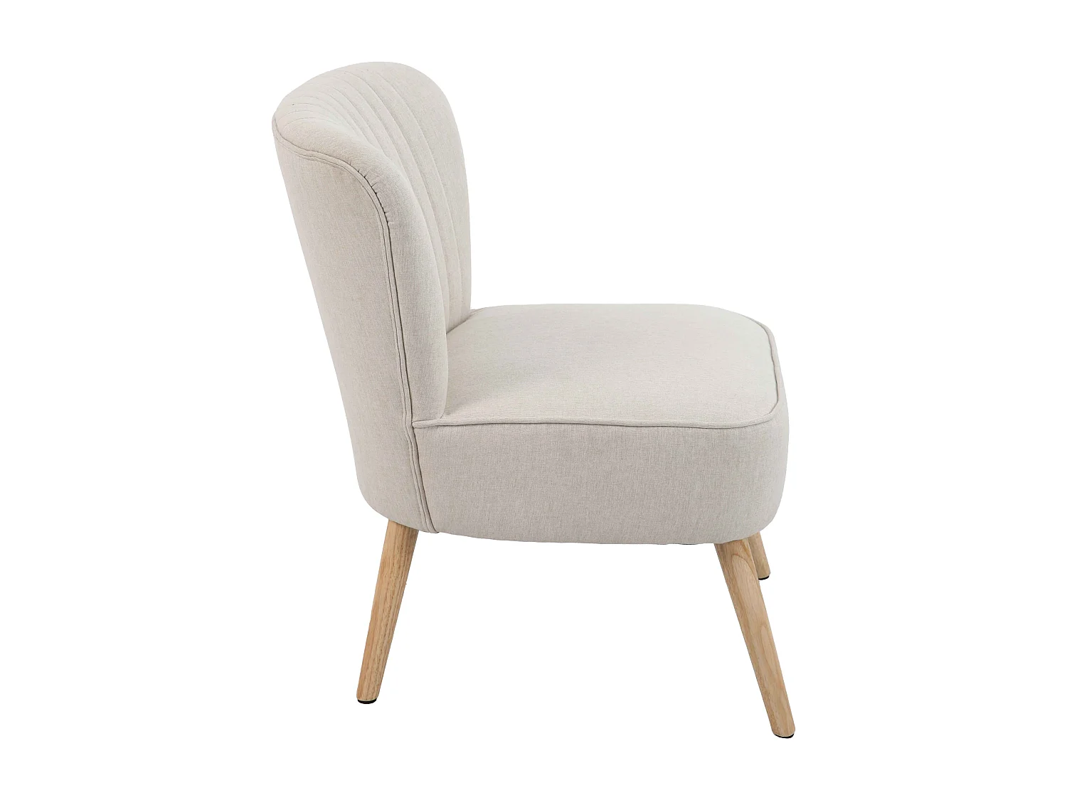 Lot de 2 fauteuils style crapaud en tissu beige