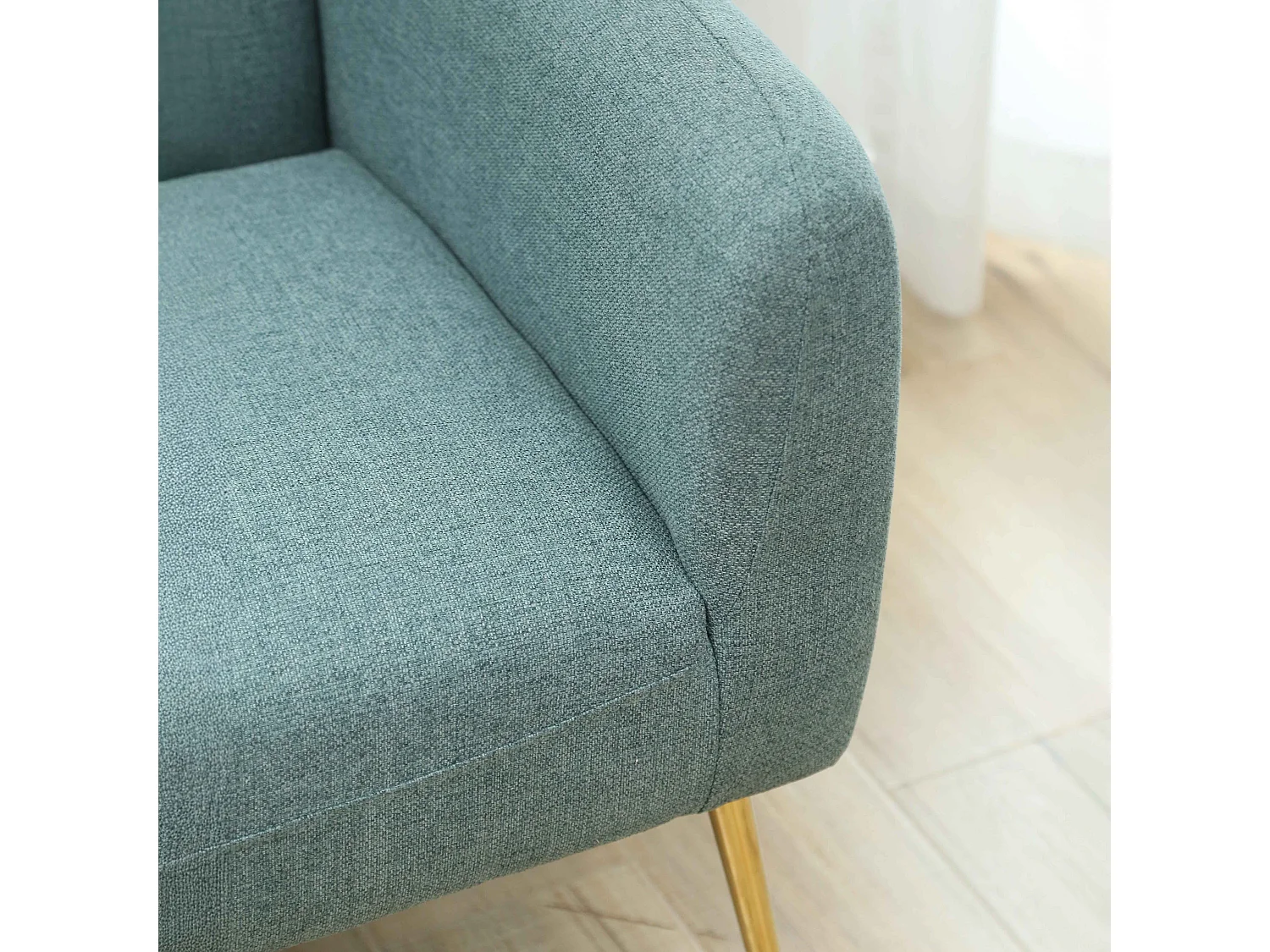 Fauteuil relax en acier et tissu bleu