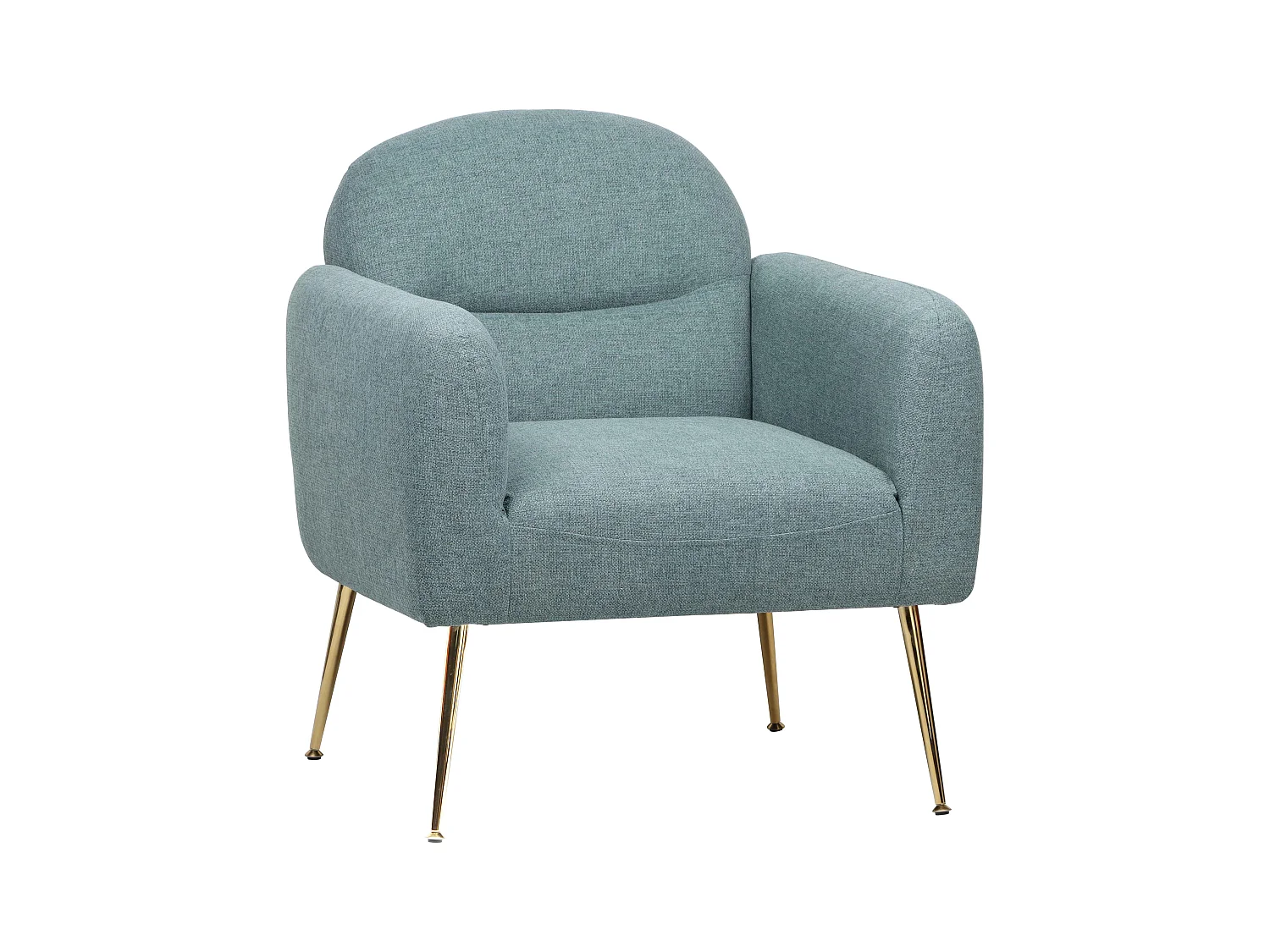 Relaxfauteuil in staal en blauwe stof