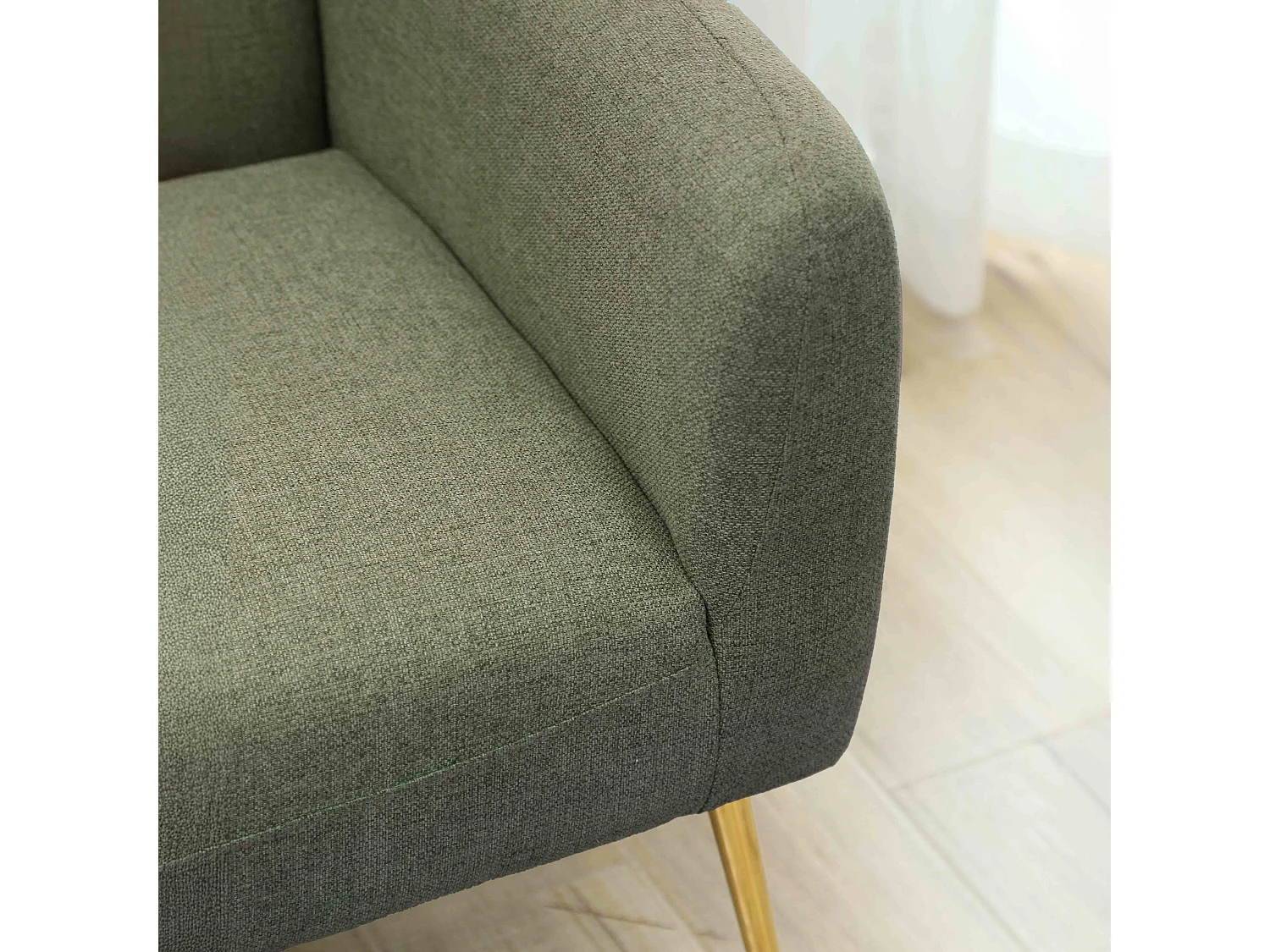 Fauteuil relax en acier et tissu vert foncé