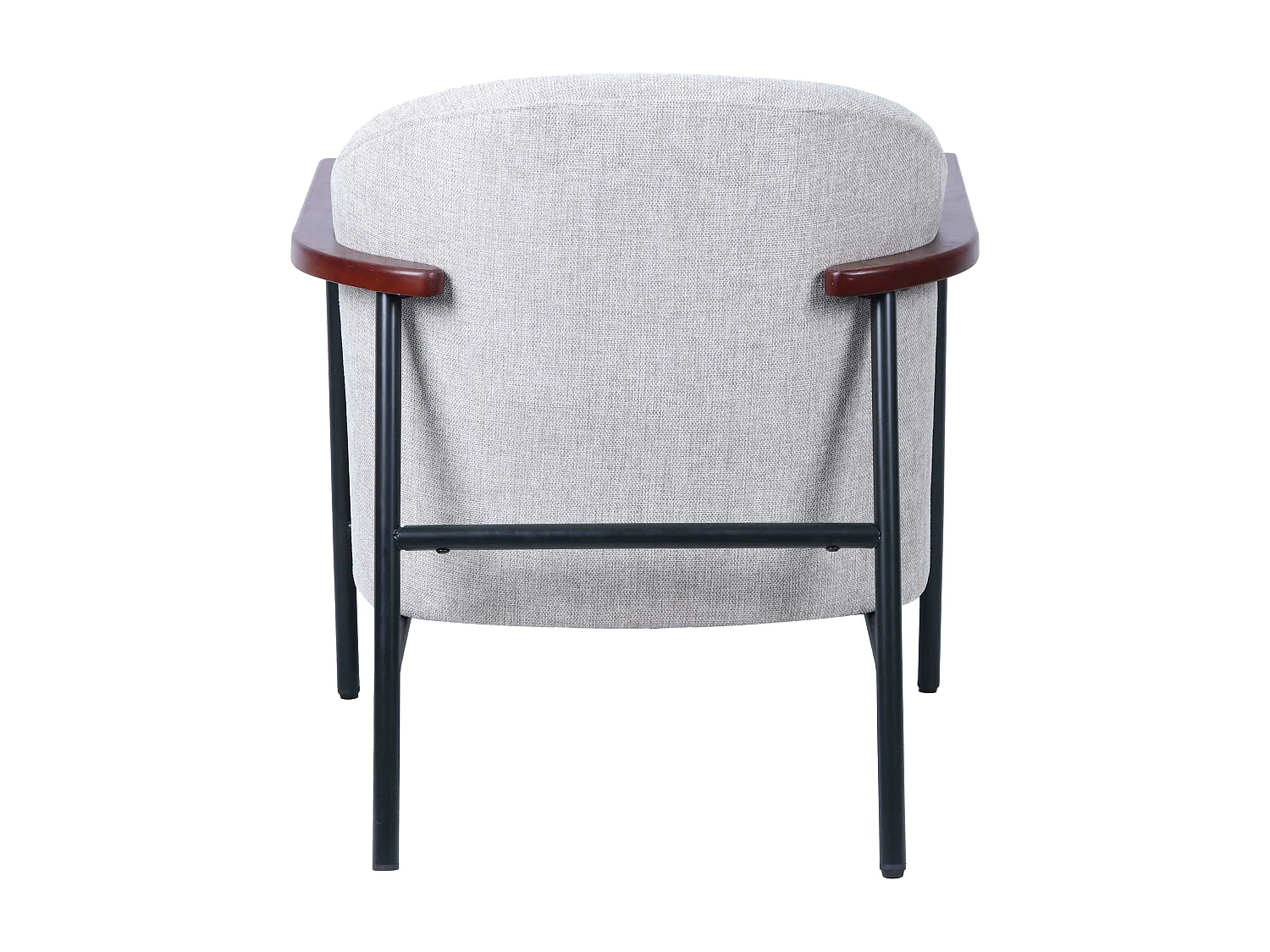 Fauteuil relax en acier, bois et tissu beige