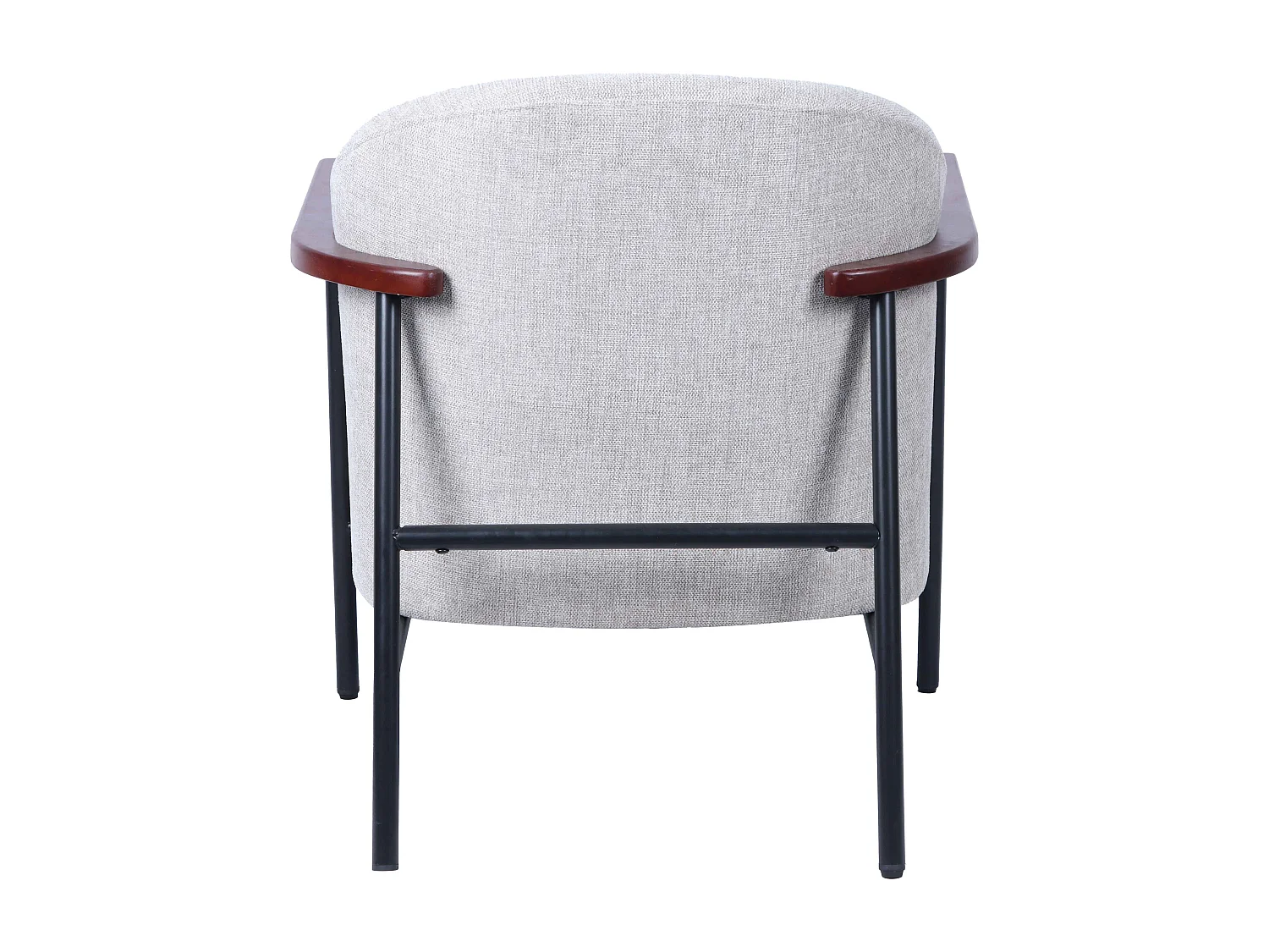 Fauteuil relax en acier, bois et tissu beige