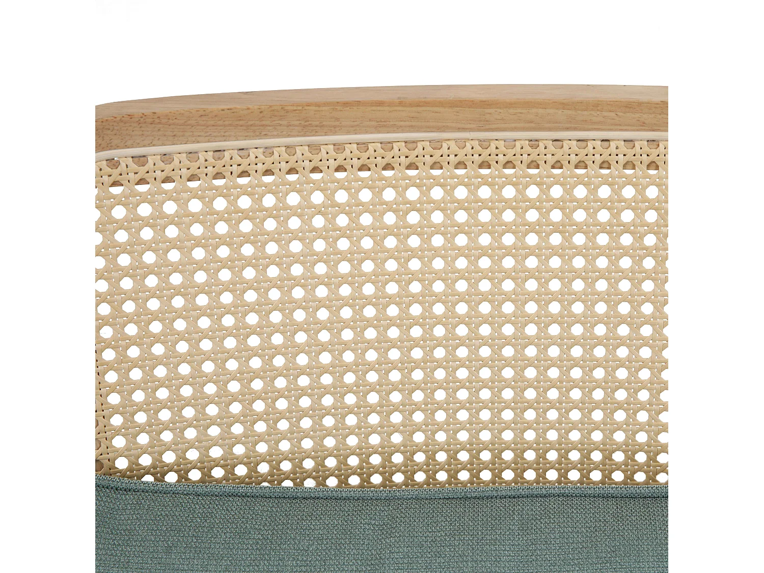 Fauteuil relax en acier, rotin synthétique et tissu vert