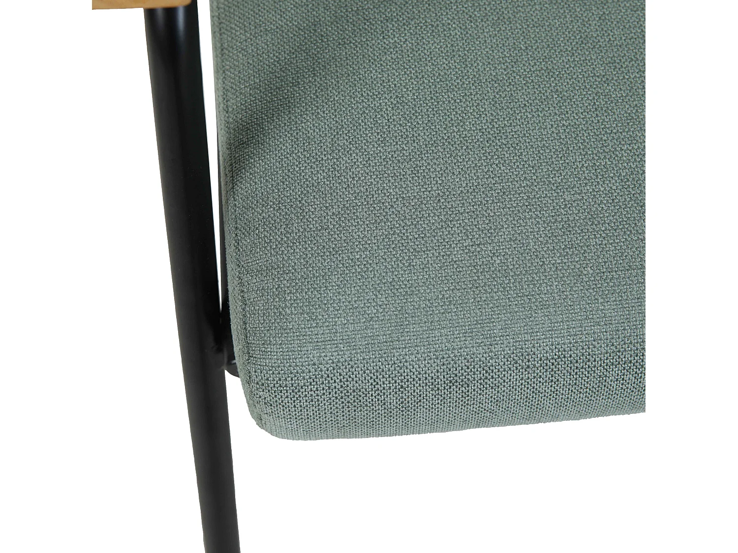 Fauteuil relax en acier, rotin synthétique et tissu vert