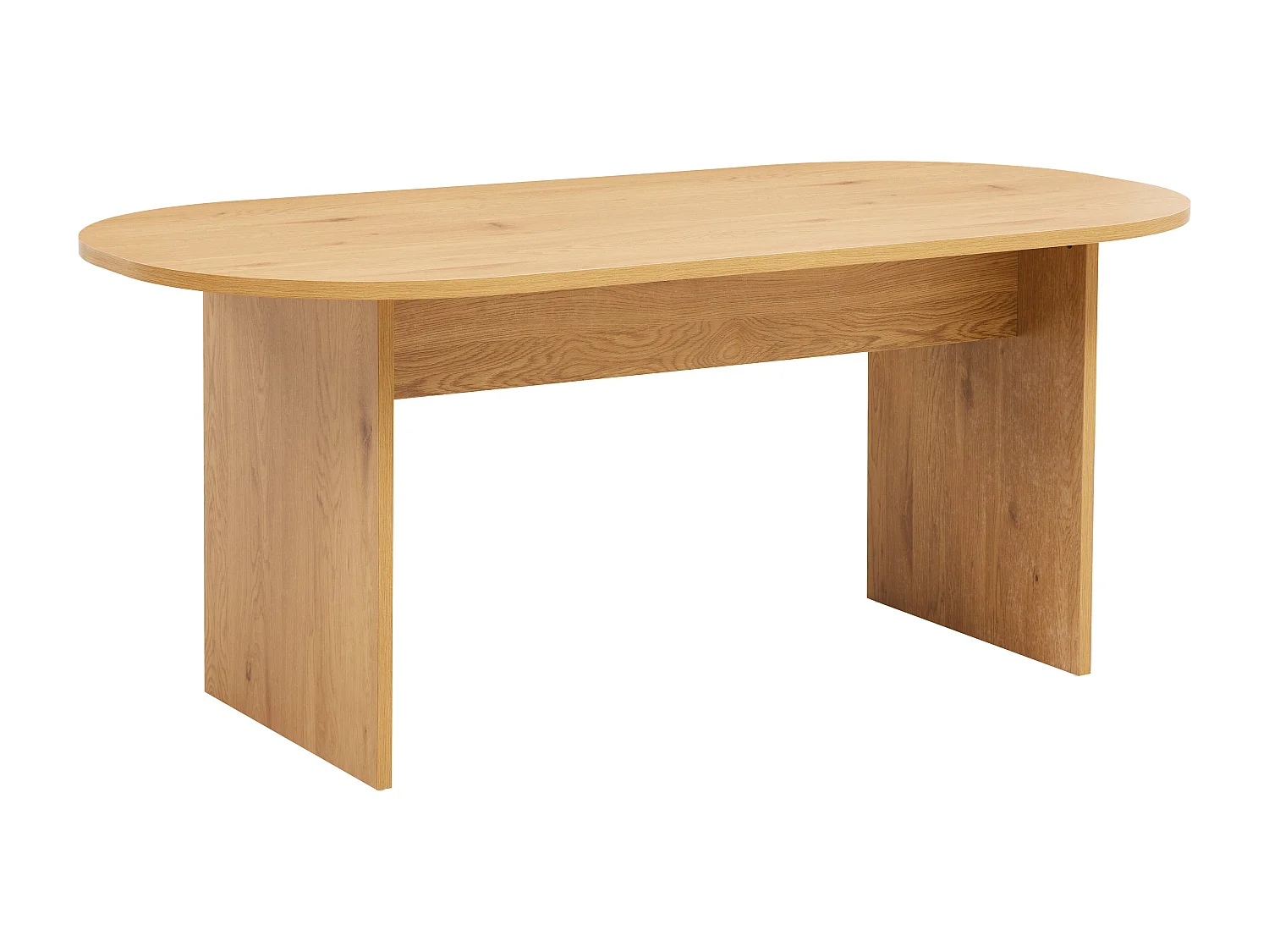 Table à manger ovale en mélaminé bois 8 places