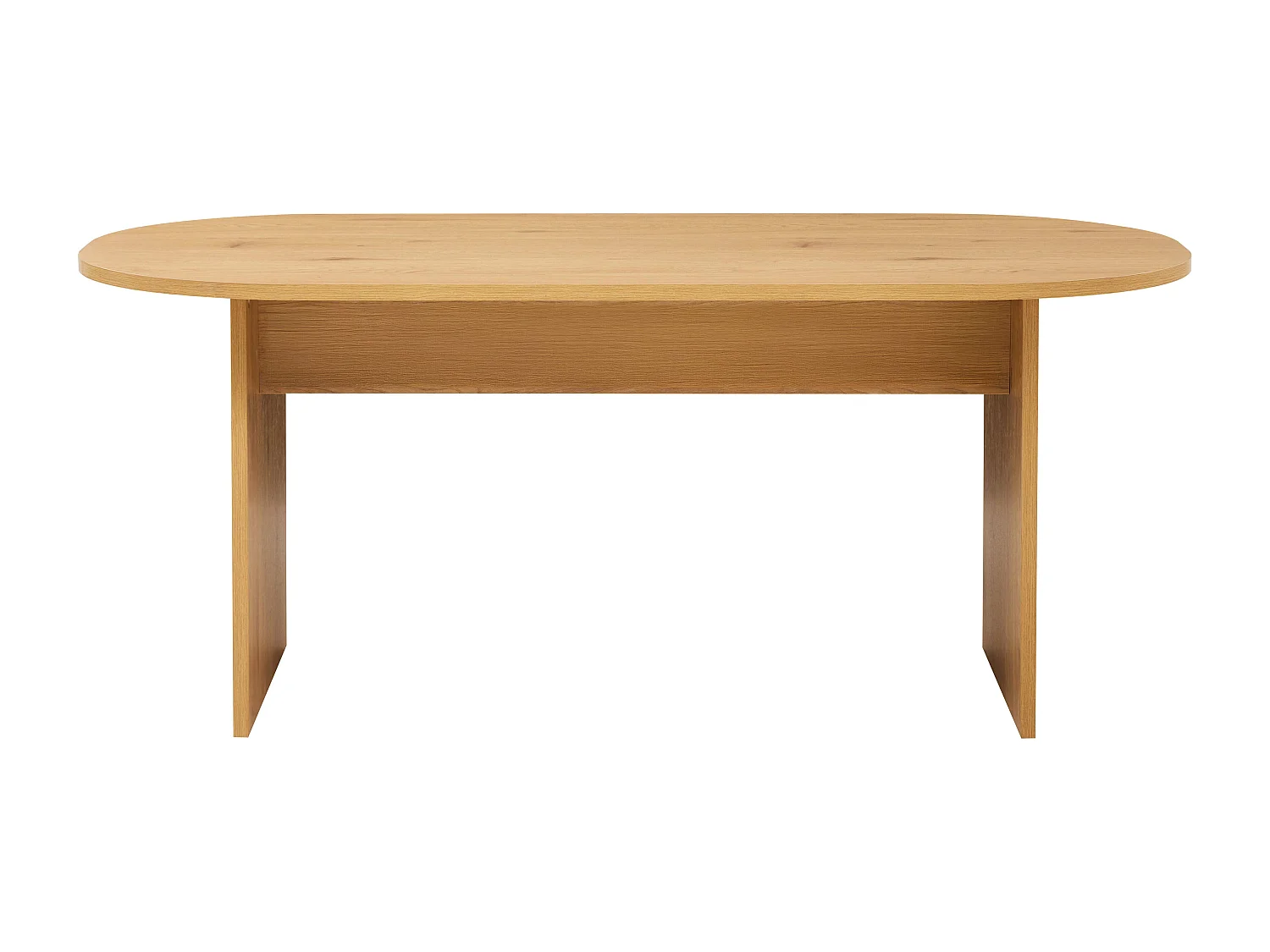 Table à manger ovale en mélaminé bois 8 places