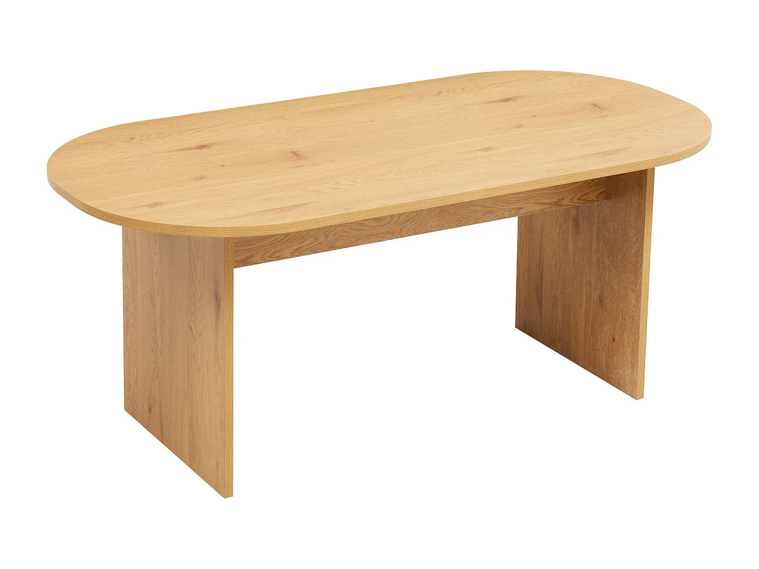 Table à manger ovale en mélaminé bois 8 places