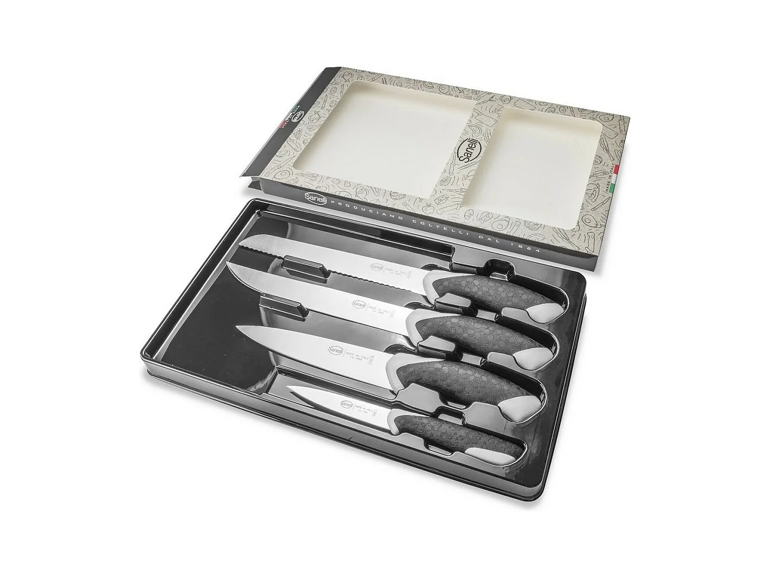 Lot de Couteaux de Cuisine Sakura, Noir, 43x3x24 cm, Sanelli