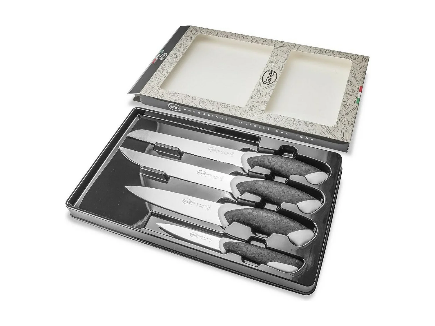 Lot de Couteaux de Cuisine Sakura, Noir, 43x3x24 cm, Sanelli